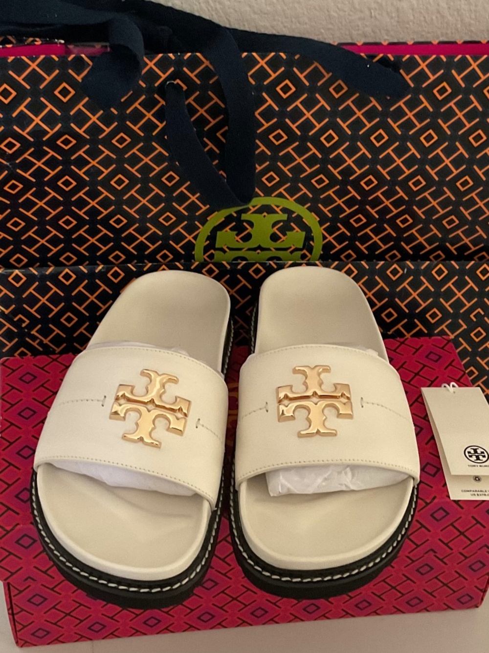 Tory Burch Everly Anatomic Lug Slide Sandals